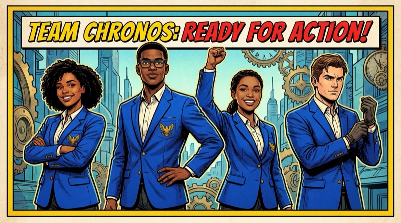 Beispielergebnis: Comic Book Team Illustration