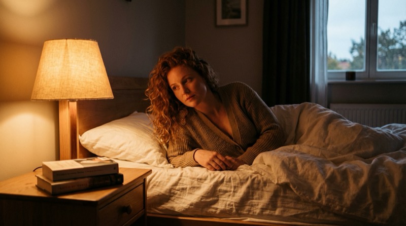 Beispielergebnis: Eine entspannte Frau mit kupferfarbenem Haar