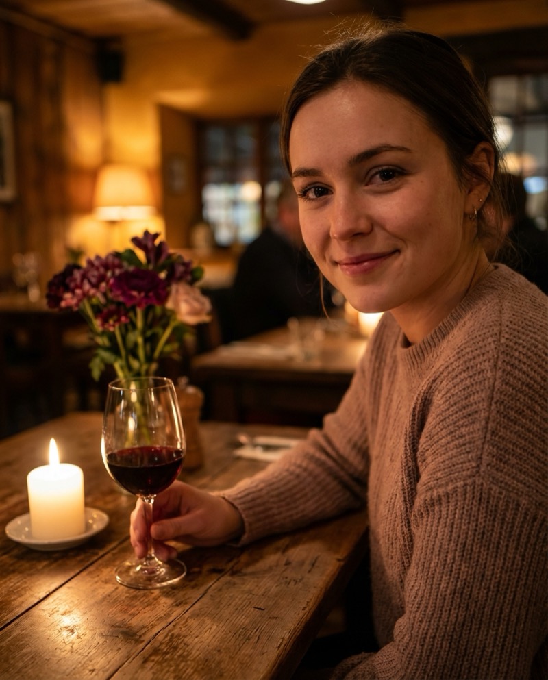 Nahaufnahme einer Restaurantkerze (intim, nicht explizit)